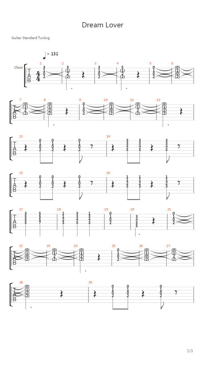 Dream Lover吉他谱