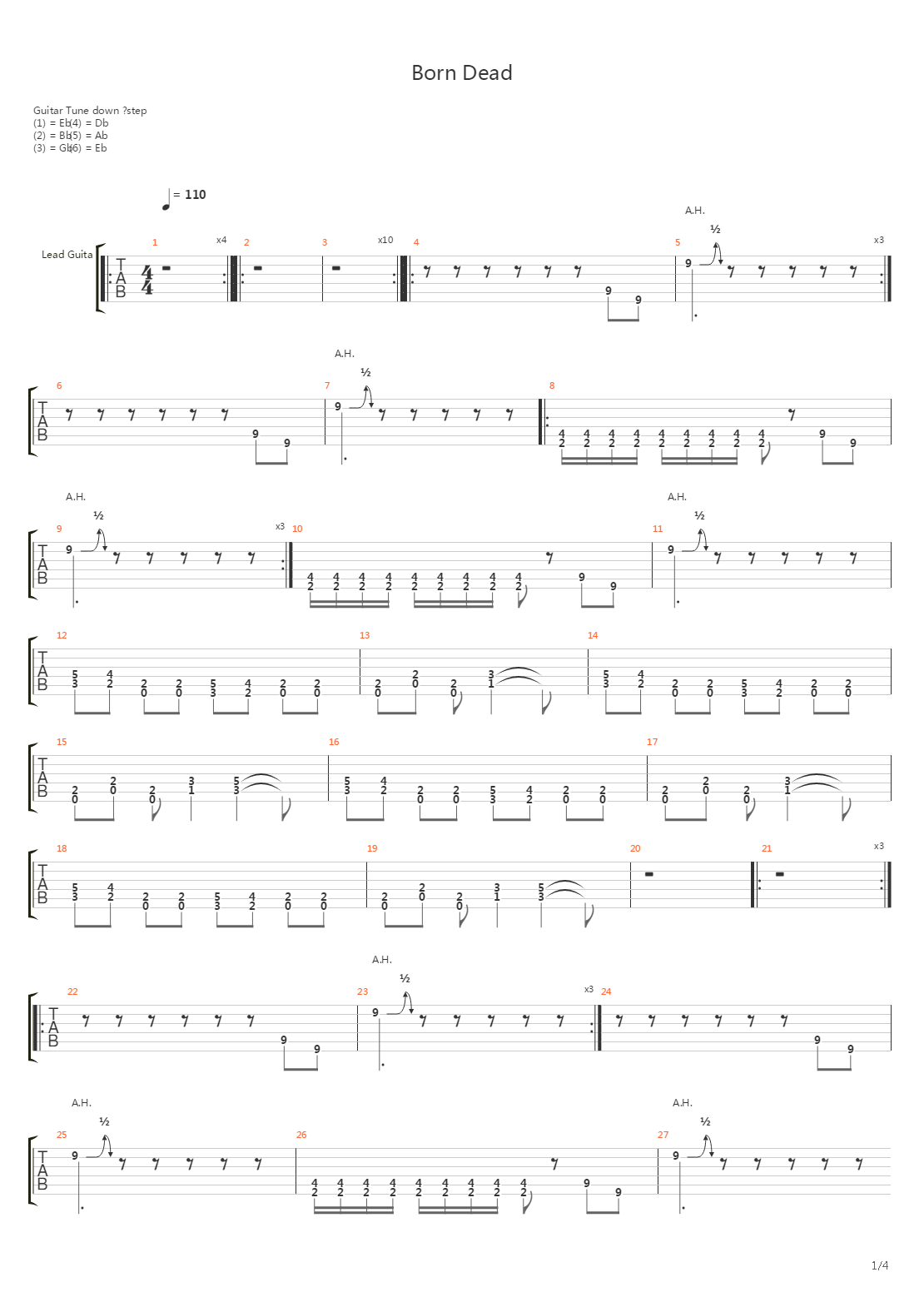 Born Dead吉他谱