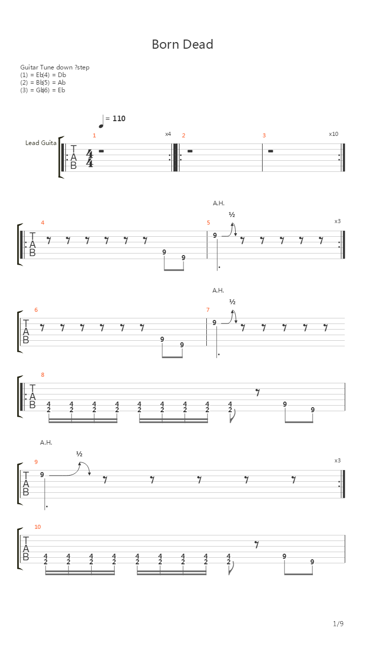 Born Dead吉他谱
