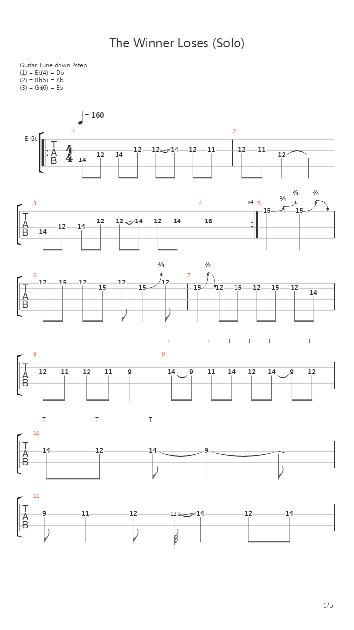 The Winner Loses吉他谱