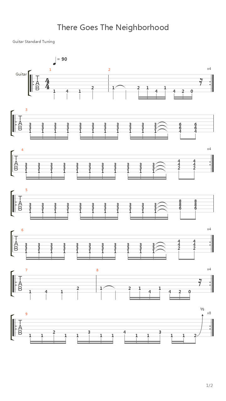 There Goes The Neighborhood吉他谱