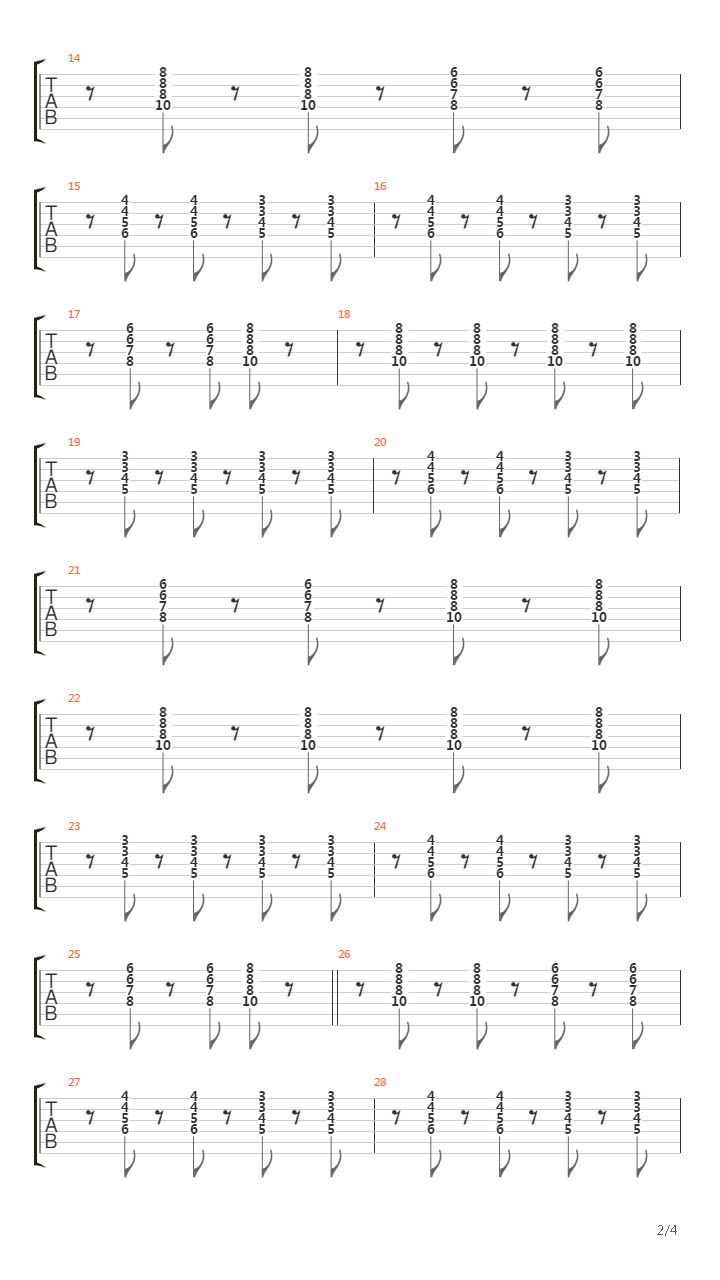 Korsakov吉他谱