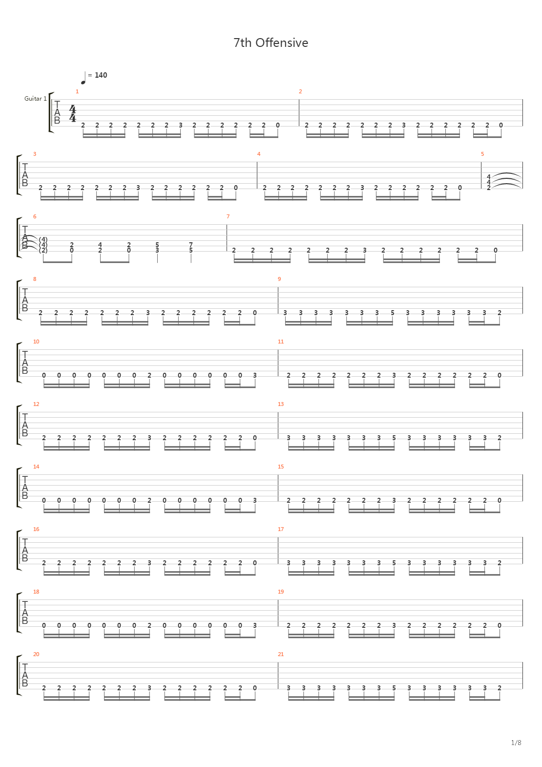 7th Offensive吉他谱