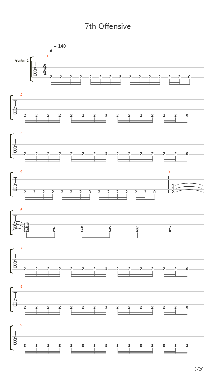 7th Offensive吉他谱