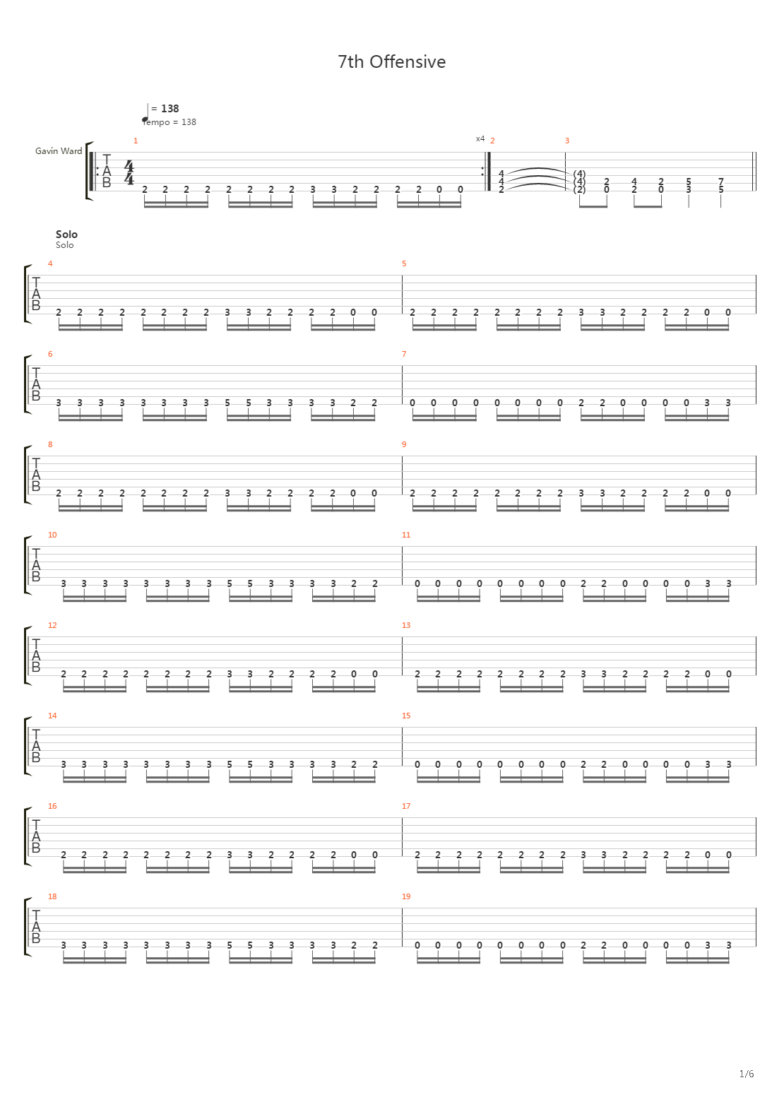 7th Offensive吉他谱