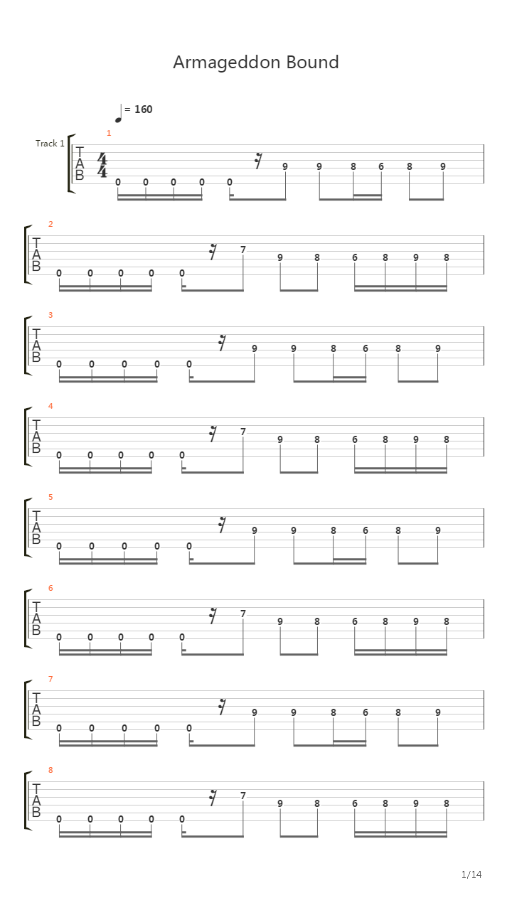 Armageddon Bound吉他谱