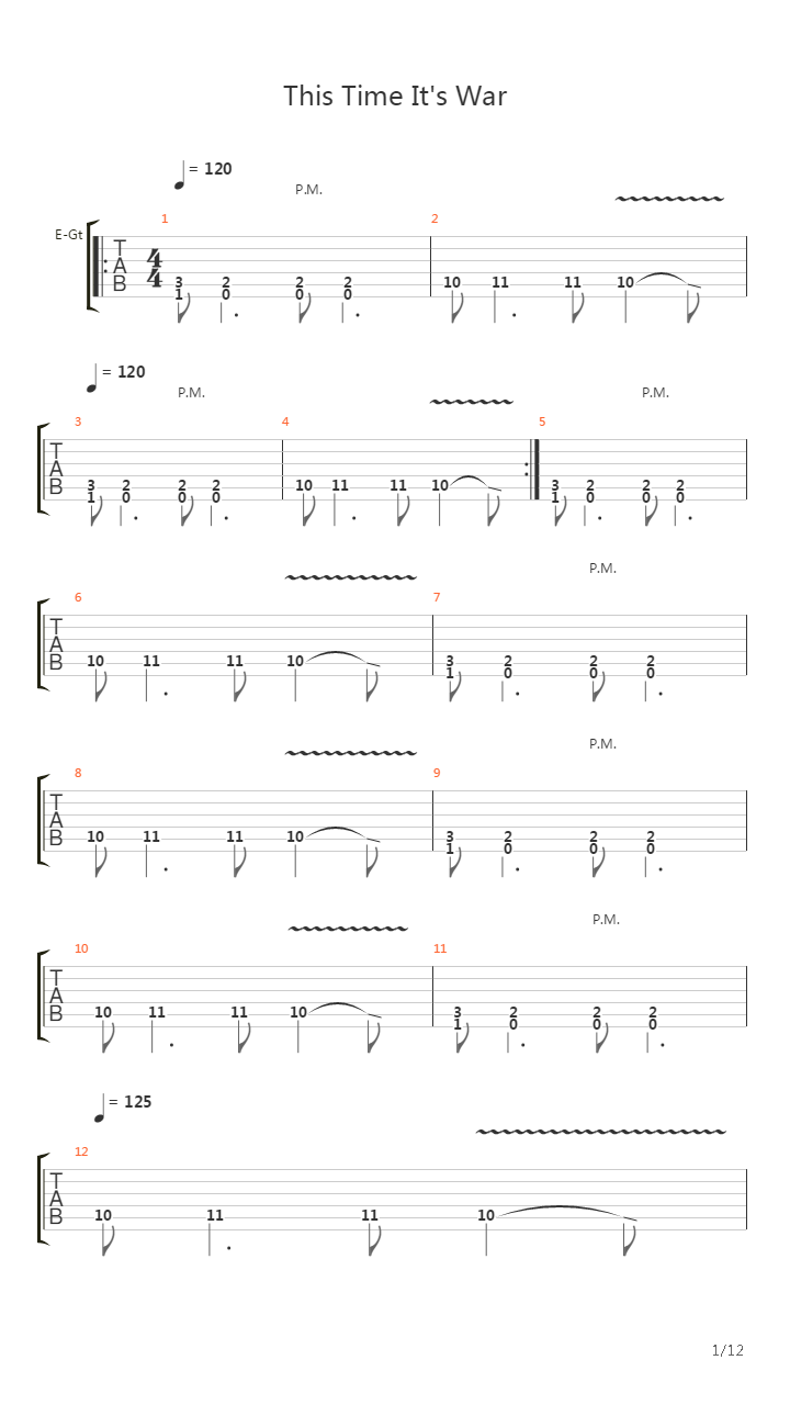 This Time Its War吉他谱