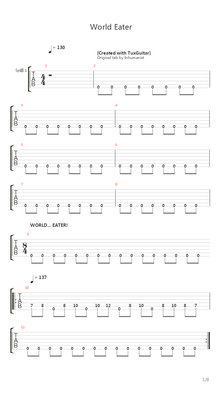 World Eater吉他谱