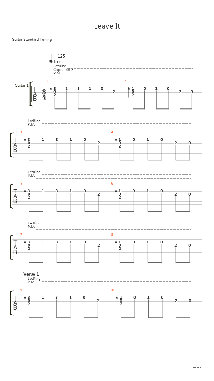 Leave It吉他谱