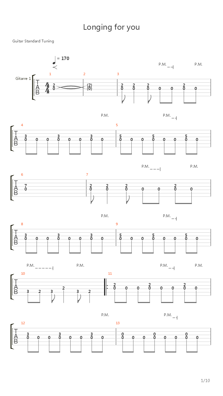 Longing For You吉他谱