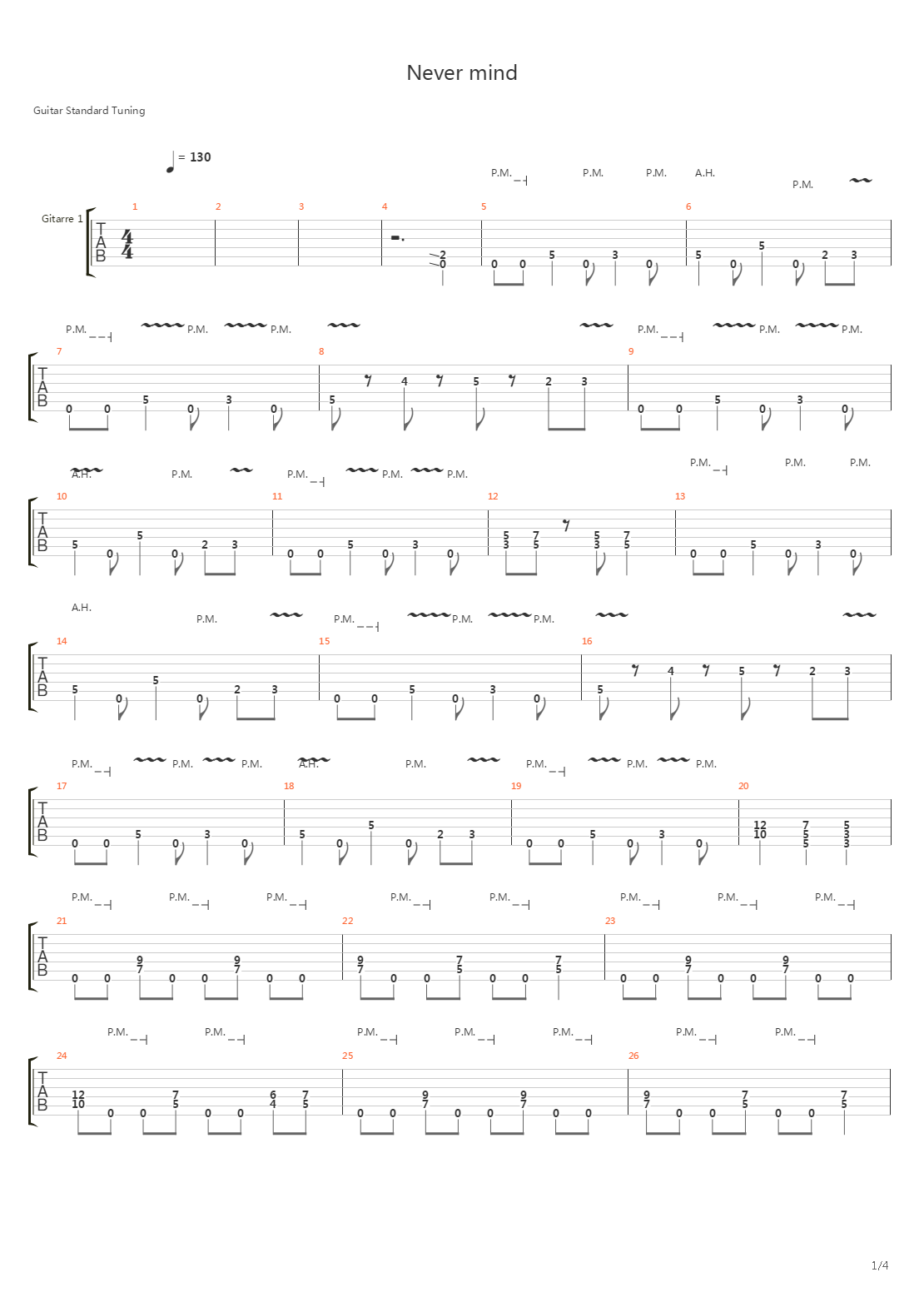 Never Mind吉他谱