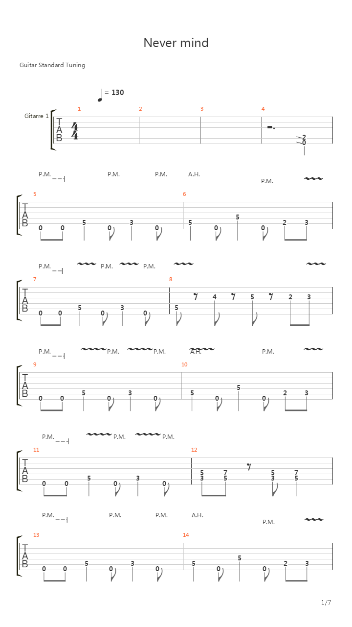 Never Mind吉他谱