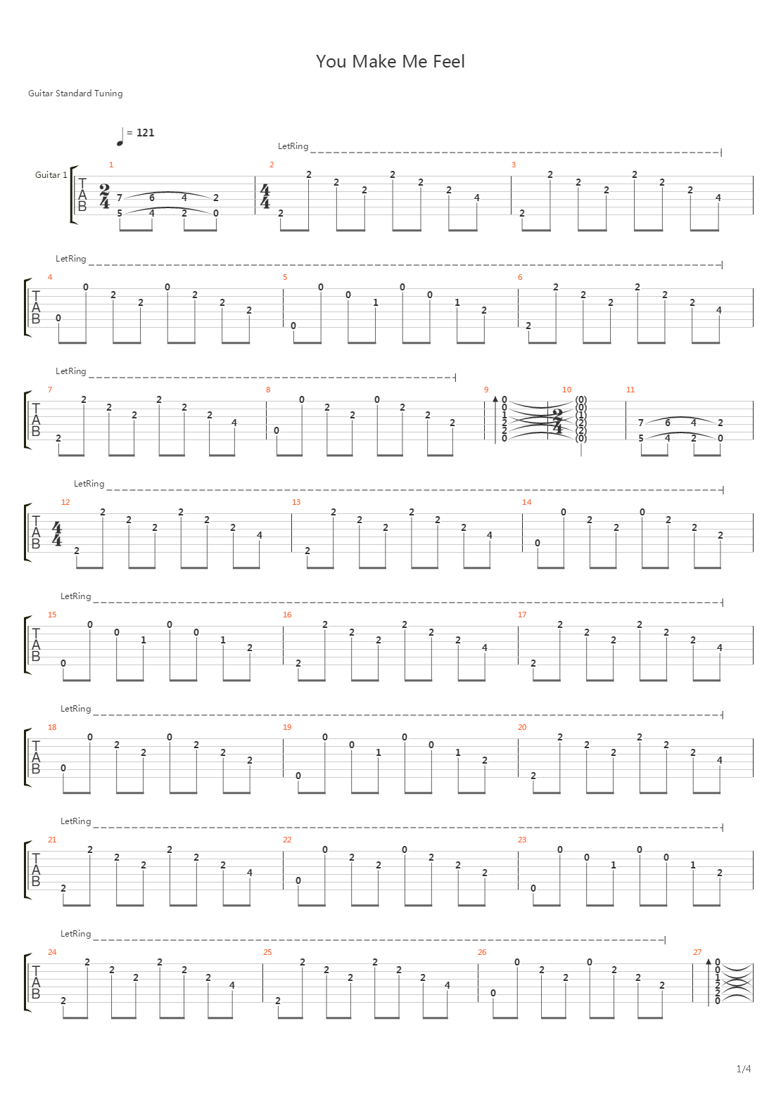 You Make Me Feel吉他谱