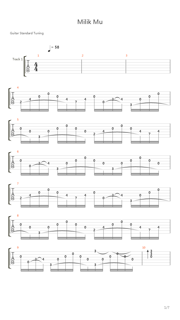 Milik Mu吉他谱