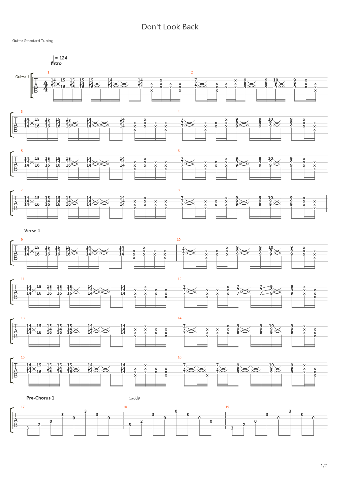 Dont Look Back吉他谱