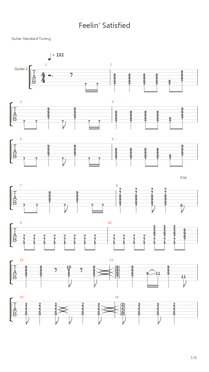 Feelin Satisfied吉他谱
