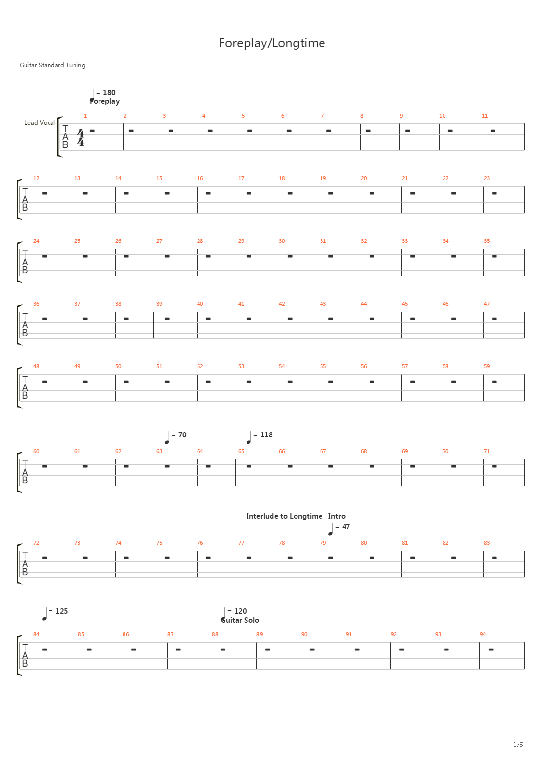 Foreplay Long Time吉他谱