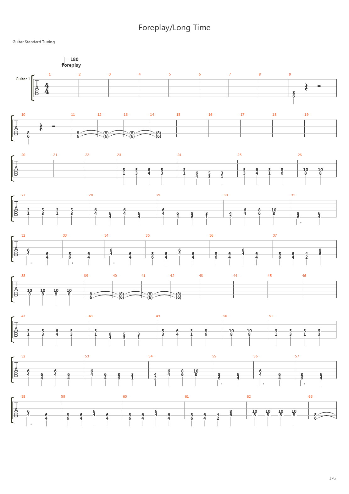 Foreplaylong Time吉他谱