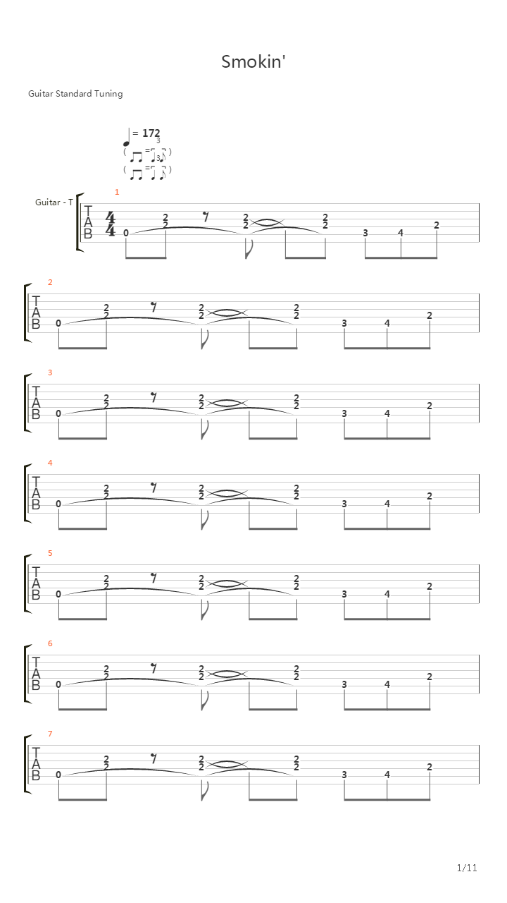 Smokin吉他谱