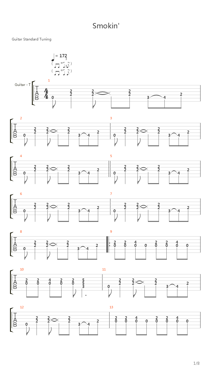 Smokin吉他谱