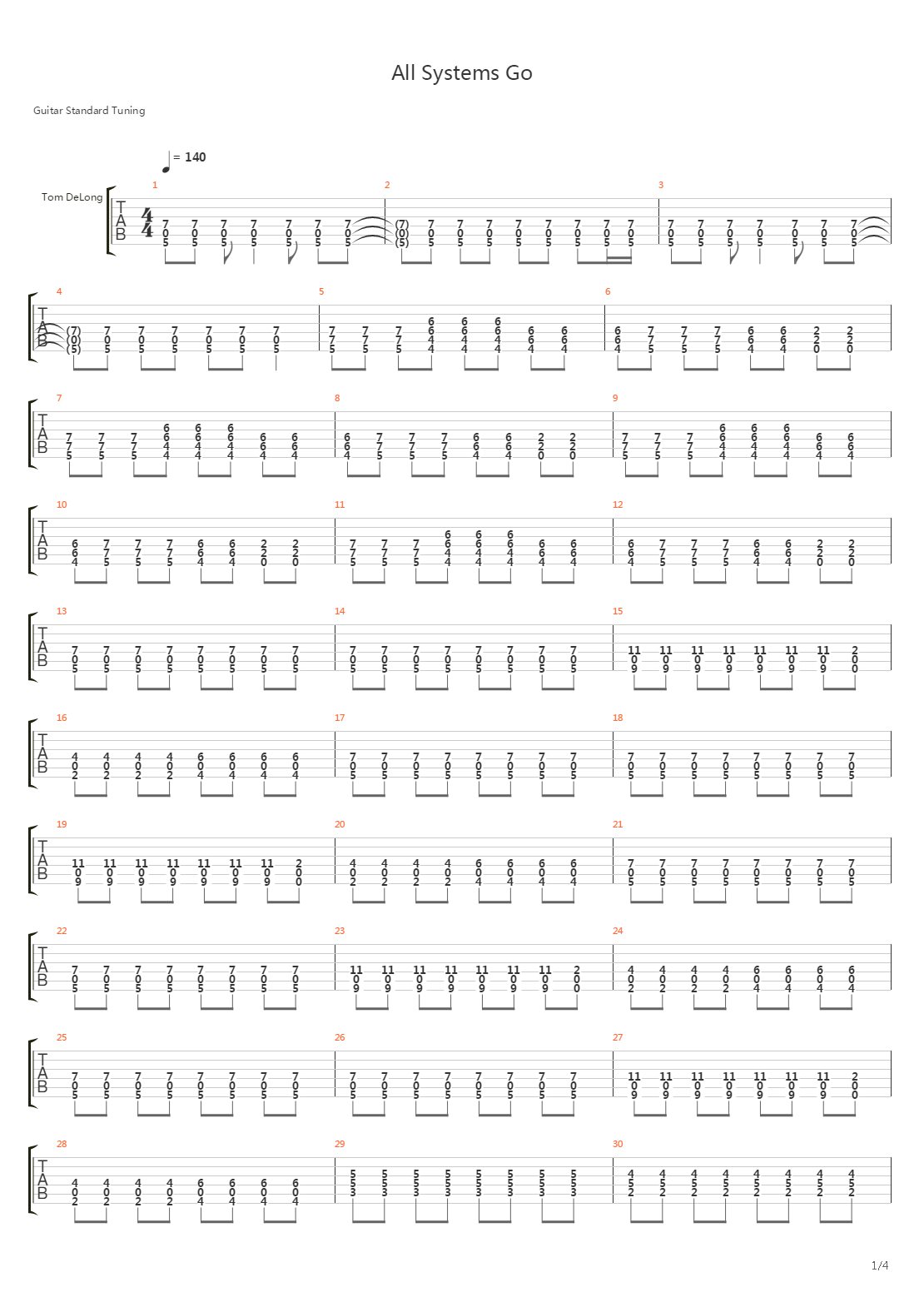 All System Go吉他谱