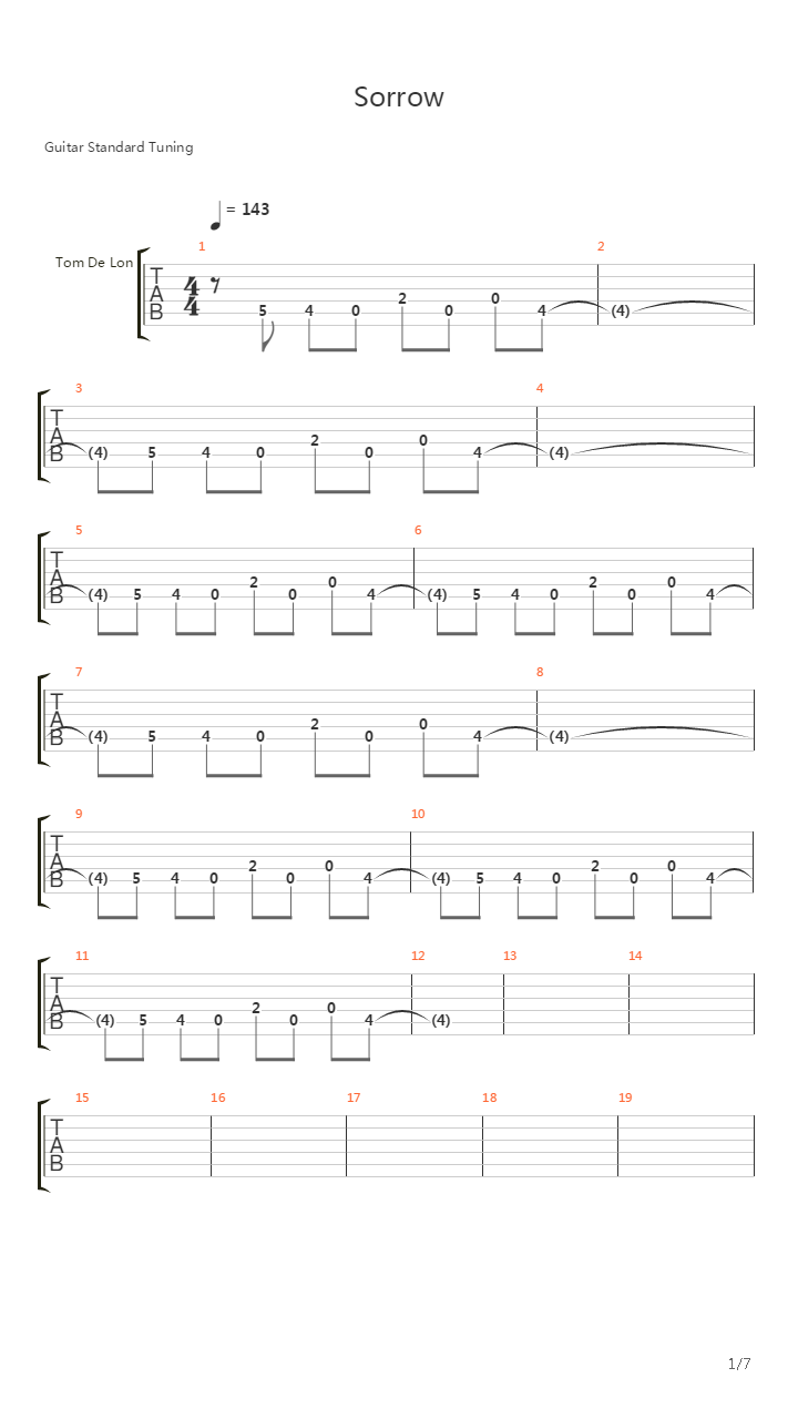 Sorrow吉他谱