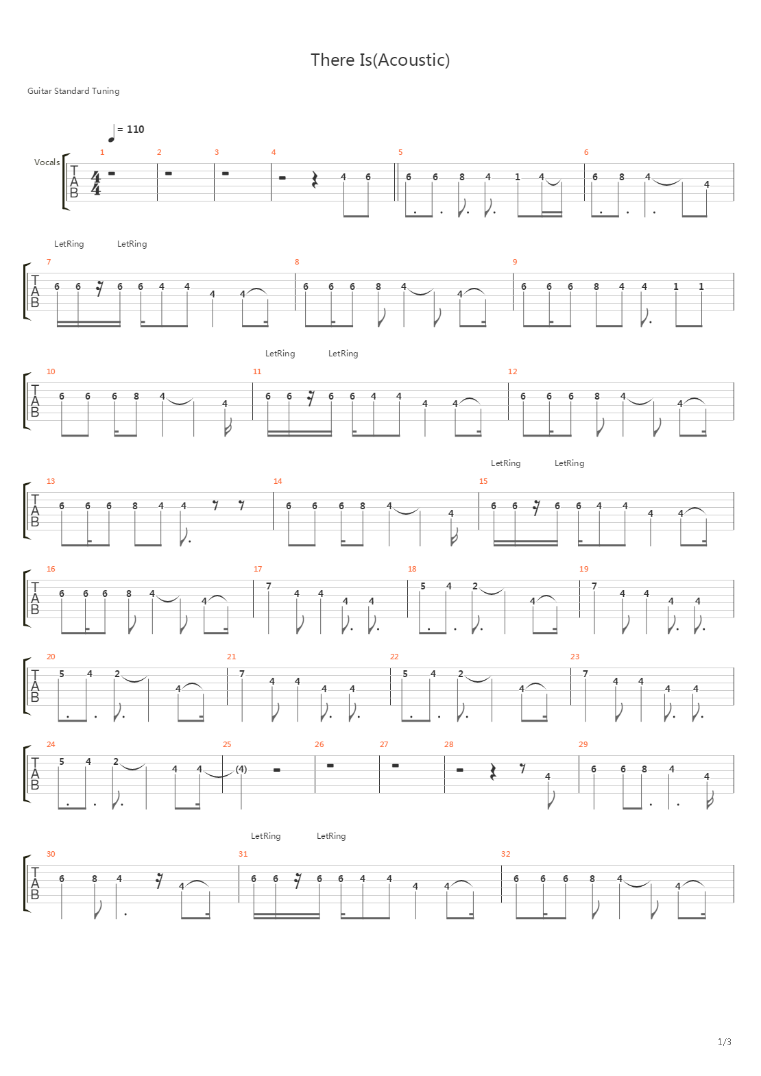 There Is吉他谱