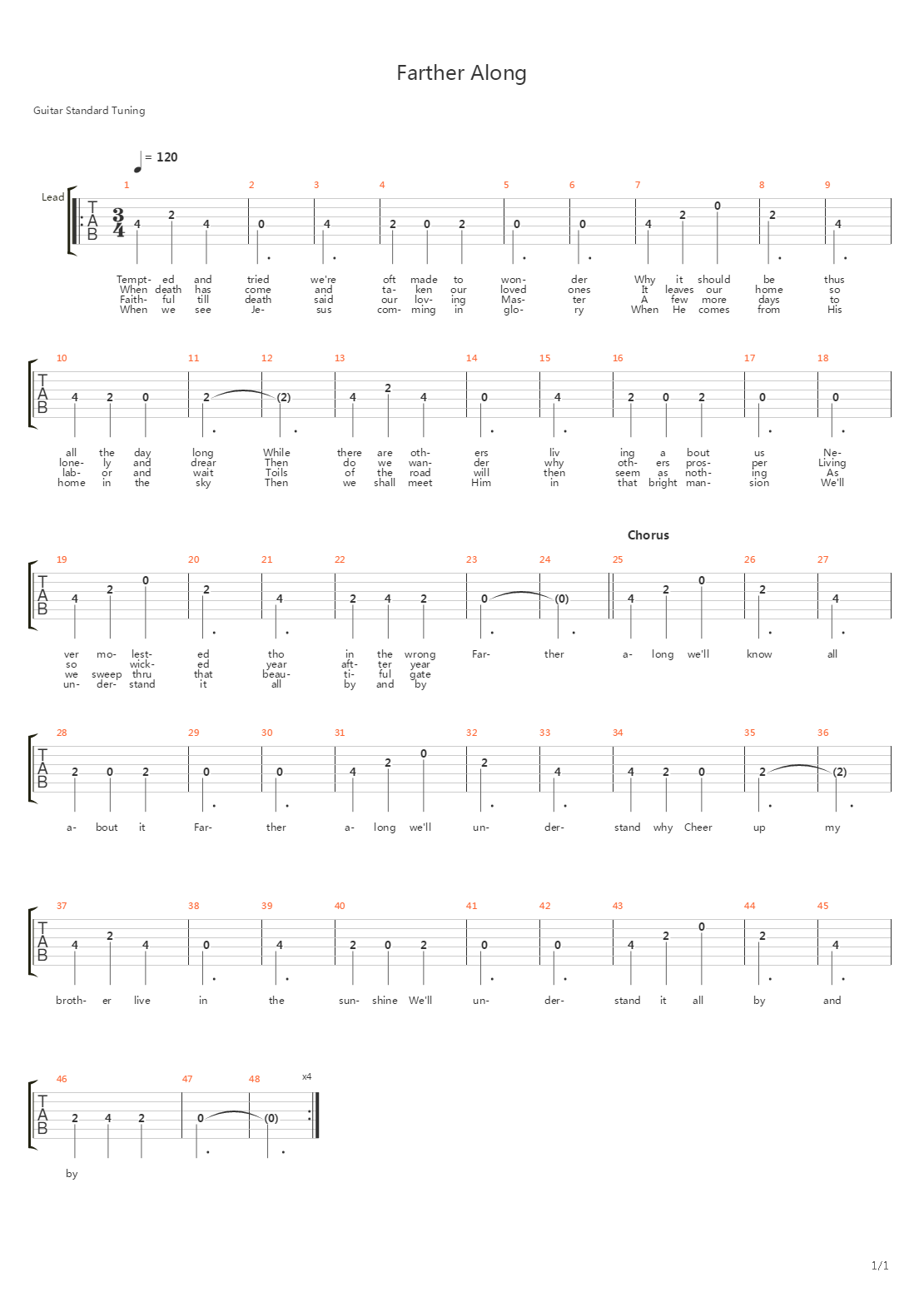 Farther Along吉他谱