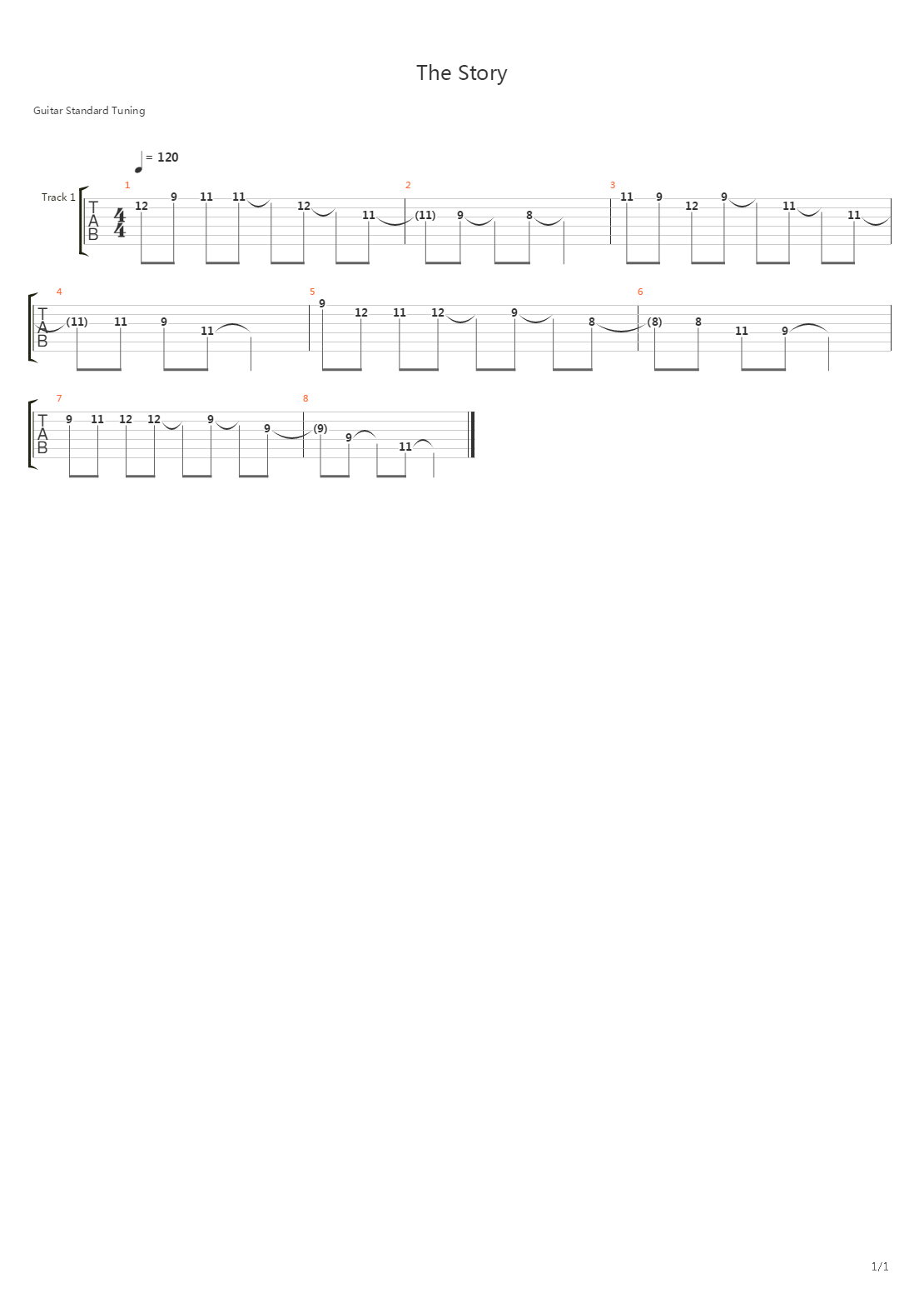 Story吉他谱