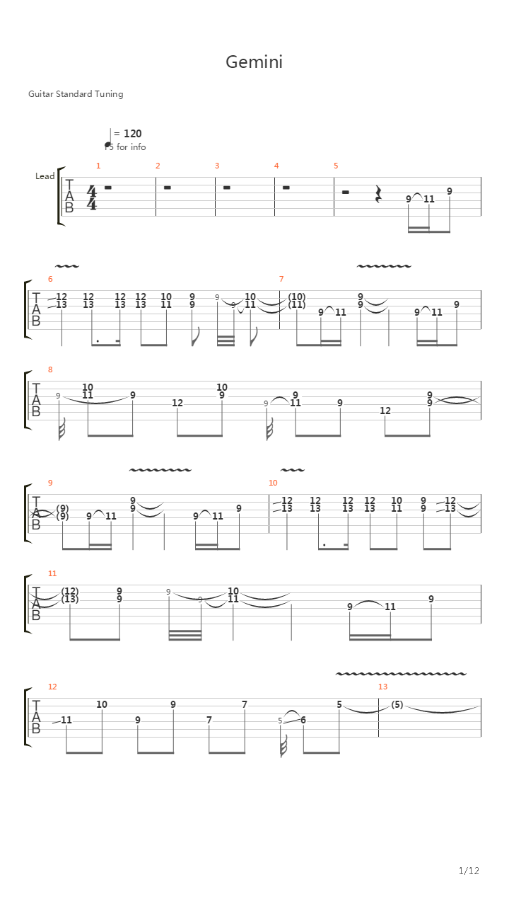 Gemini吉他谱