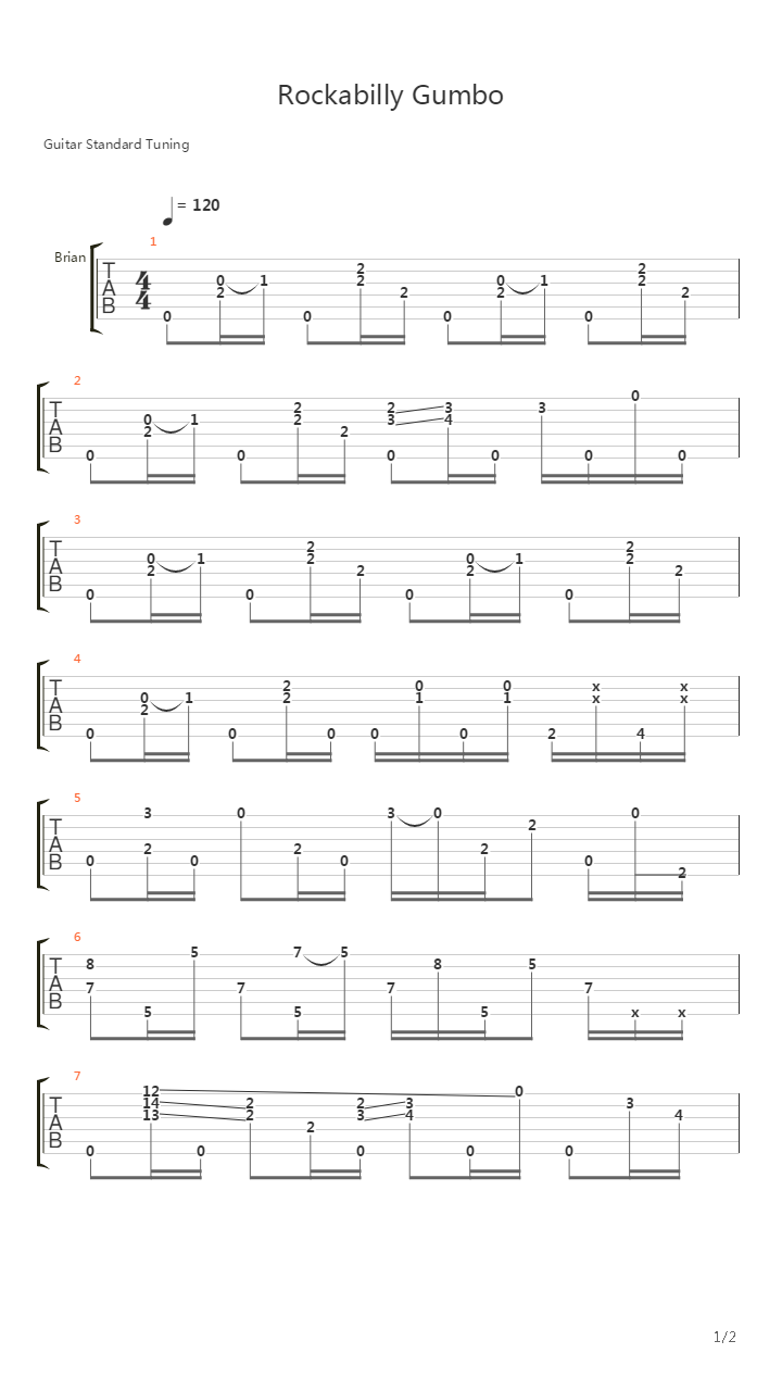 Rockabilly Gumbo吉他谱