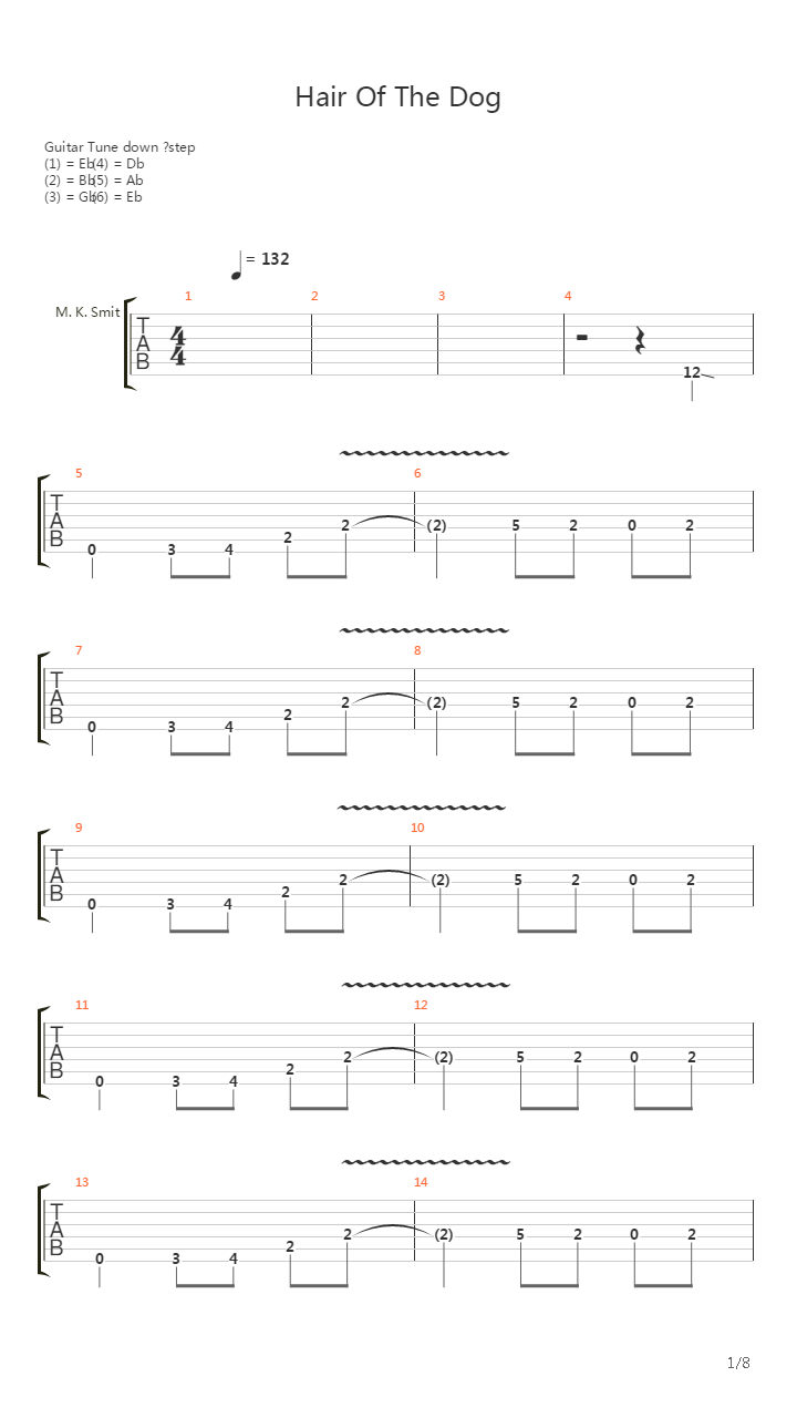 Hair Of The Dog吉他谱