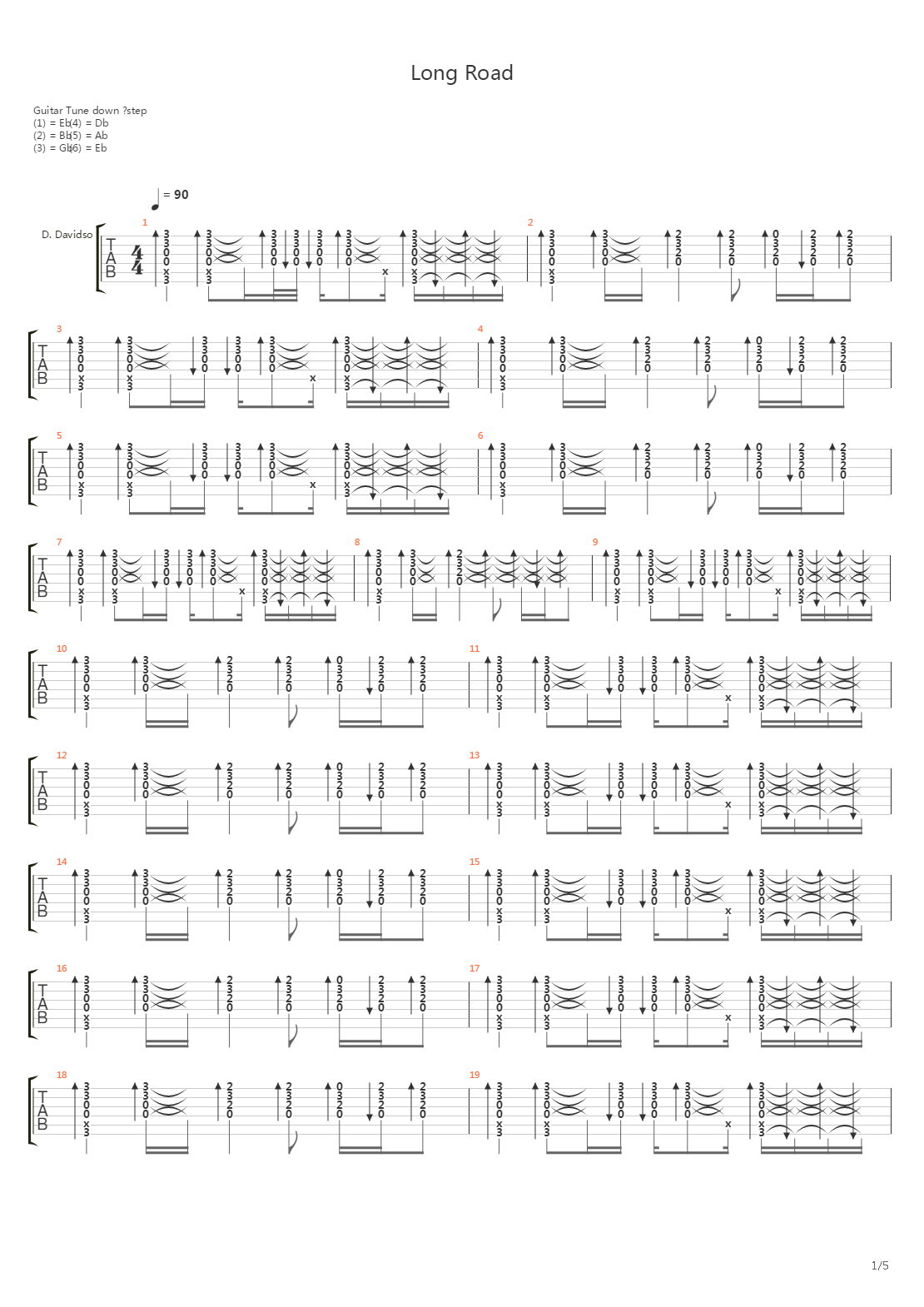 Long Road吉他谱
