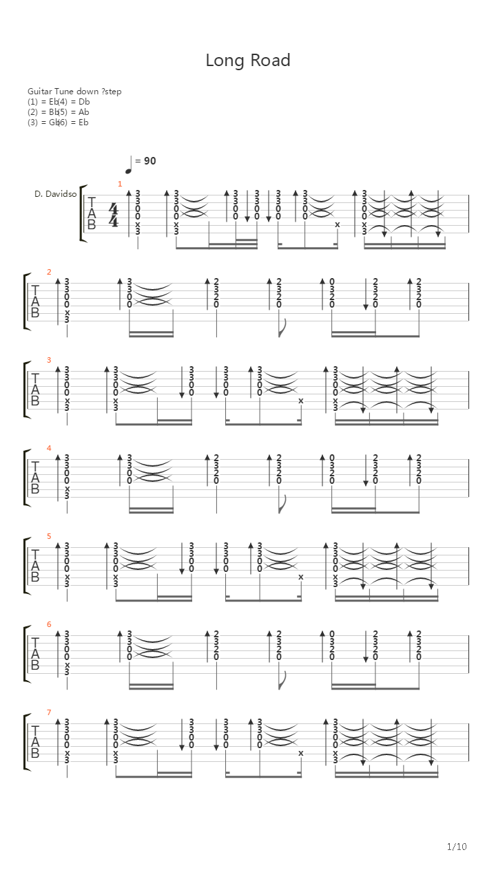 Long Road吉他谱