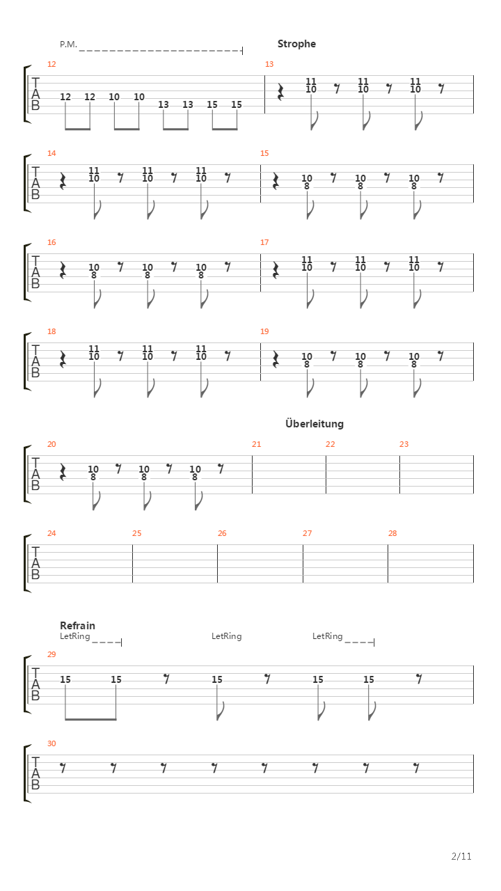Verdammte Stille吉他谱