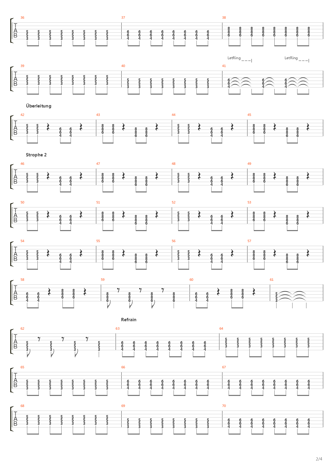 Zurueck In Schwarz吉他谱