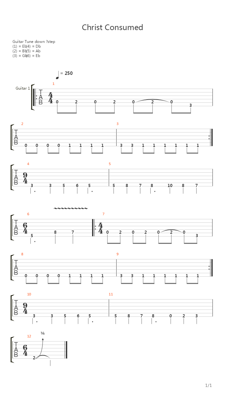 Christ Consumed吉他谱