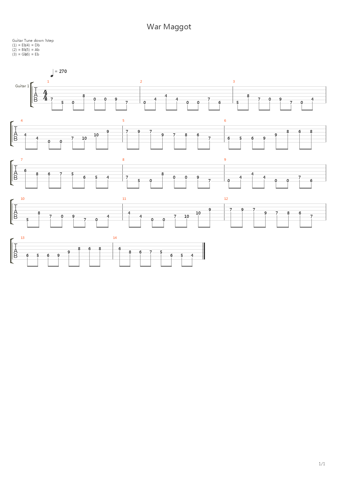 War Maggot吉他谱