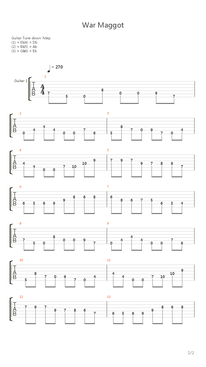 War Maggot吉他谱