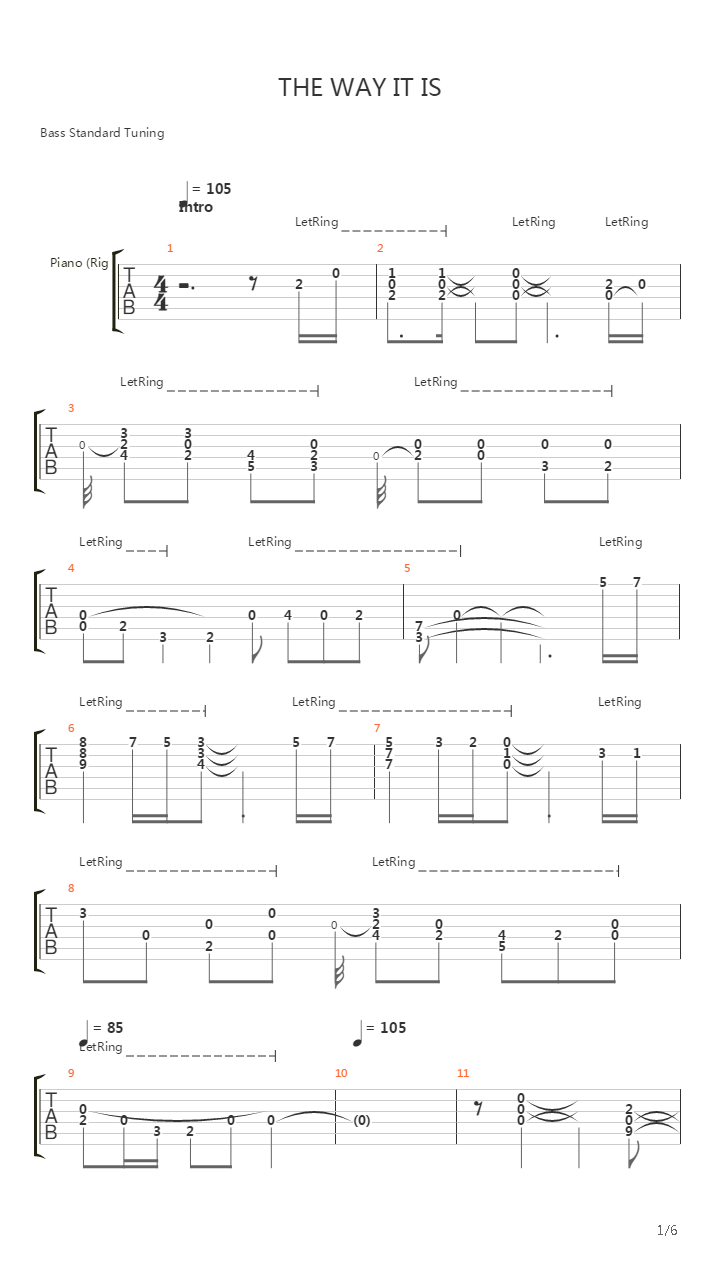The Way It Is吉他谱