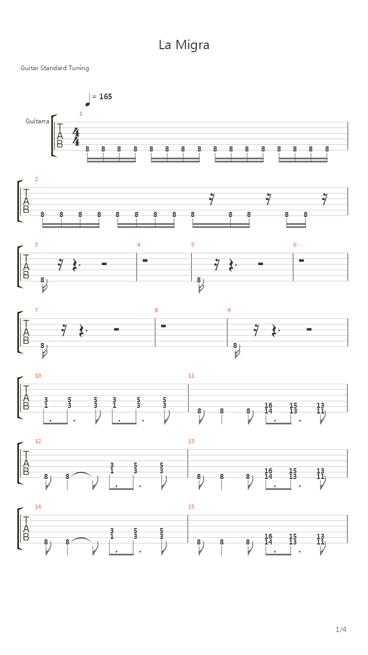 La Migra吉他谱