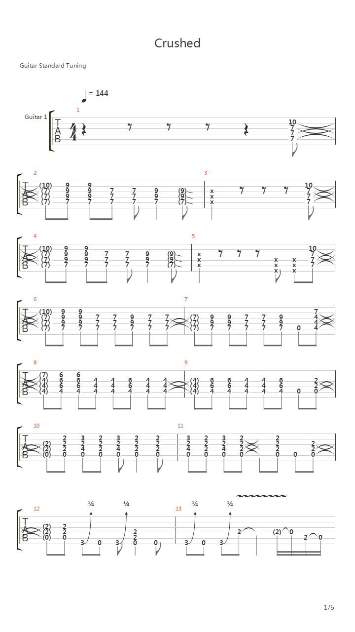 Crushed吉他谱
