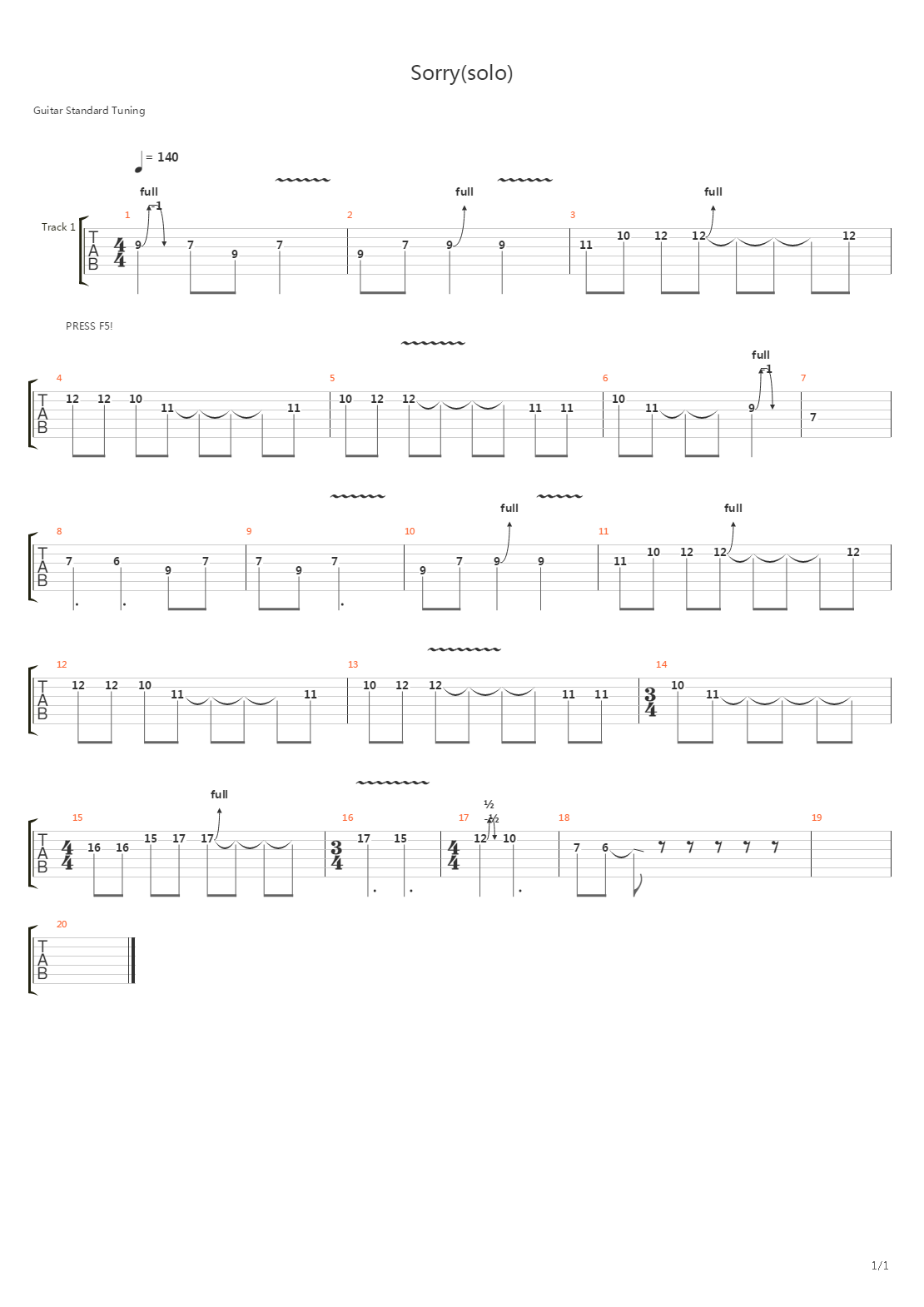 Sorry吉他谱