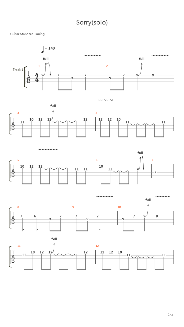 Sorry吉他谱