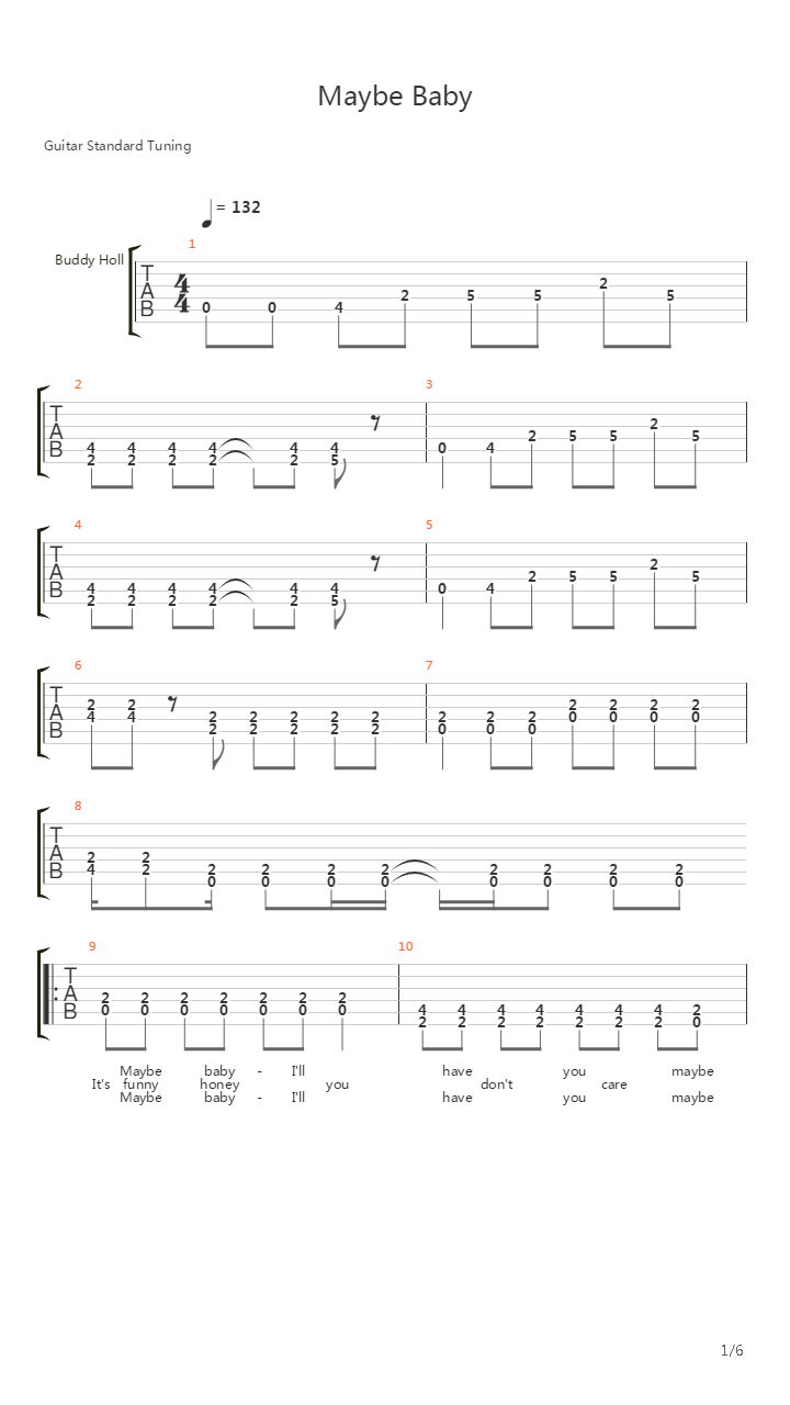 Maybe Baby吉他谱