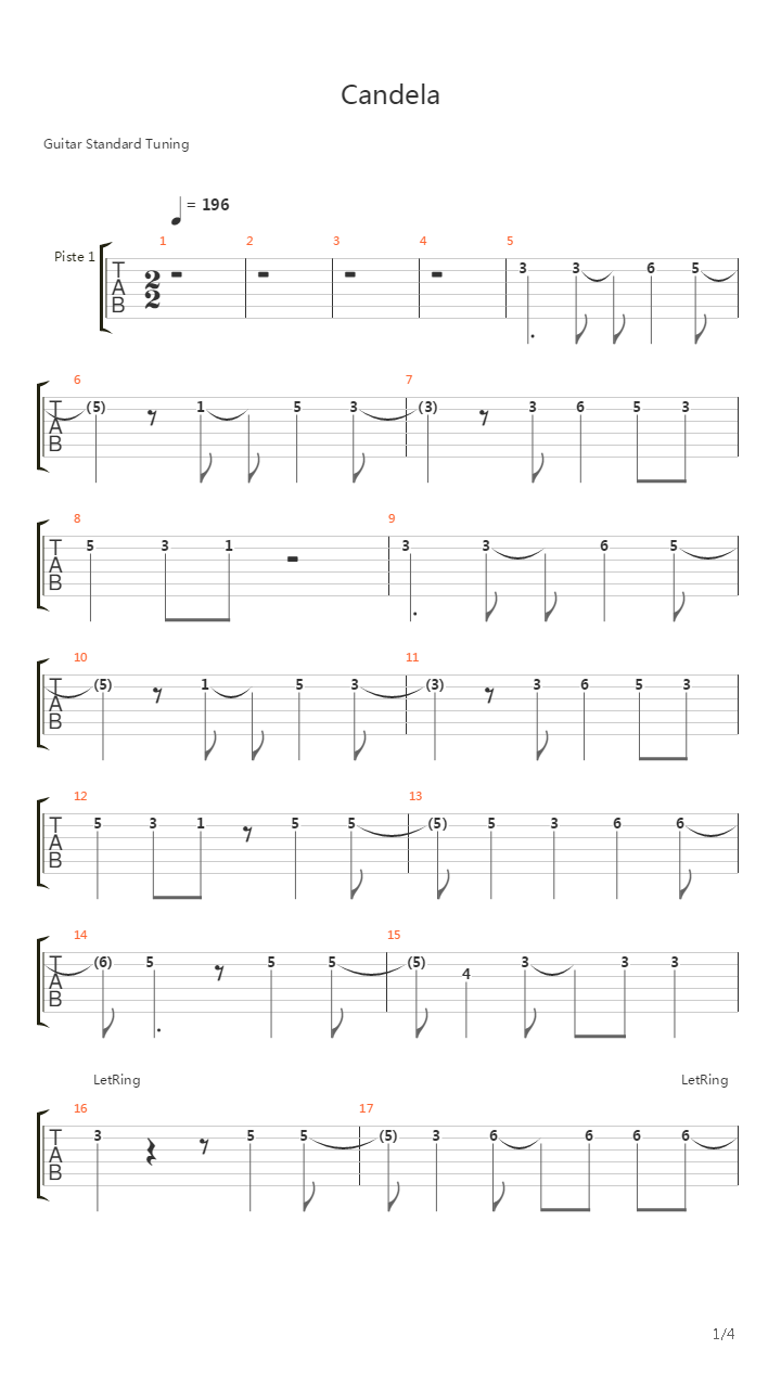 Candela吉他谱