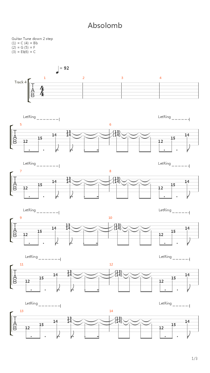 Absolomb吉他谱