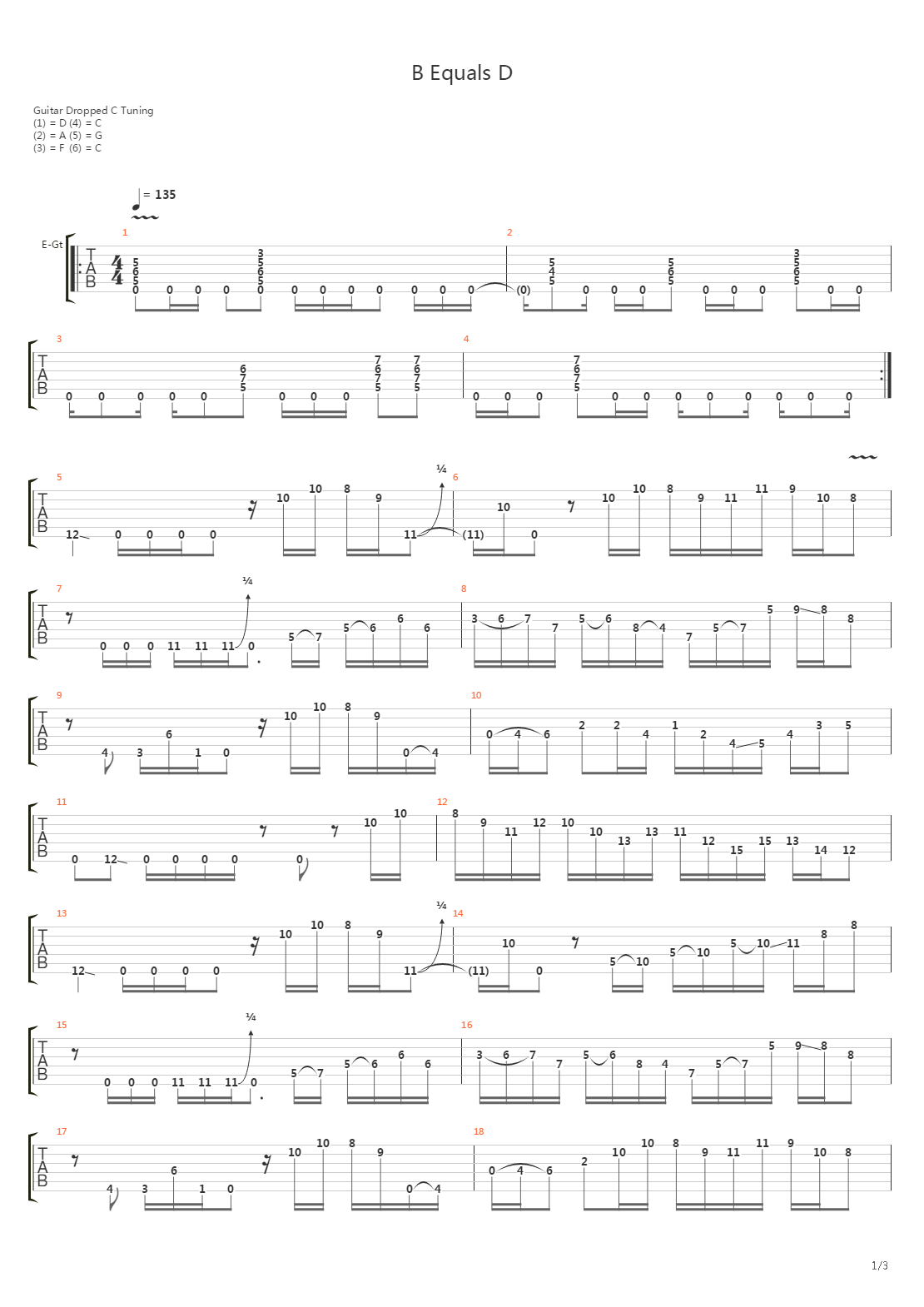 B Equals D吉他谱