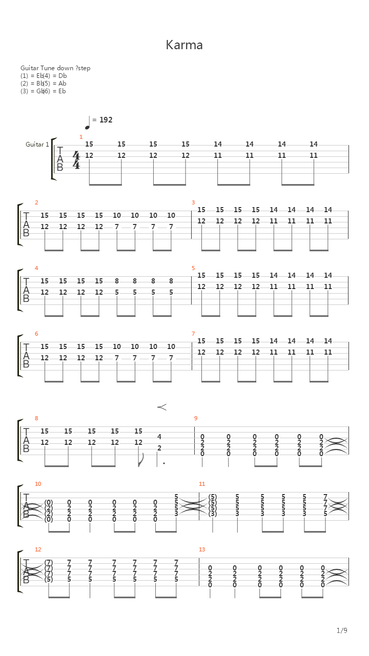 Karma吉他谱