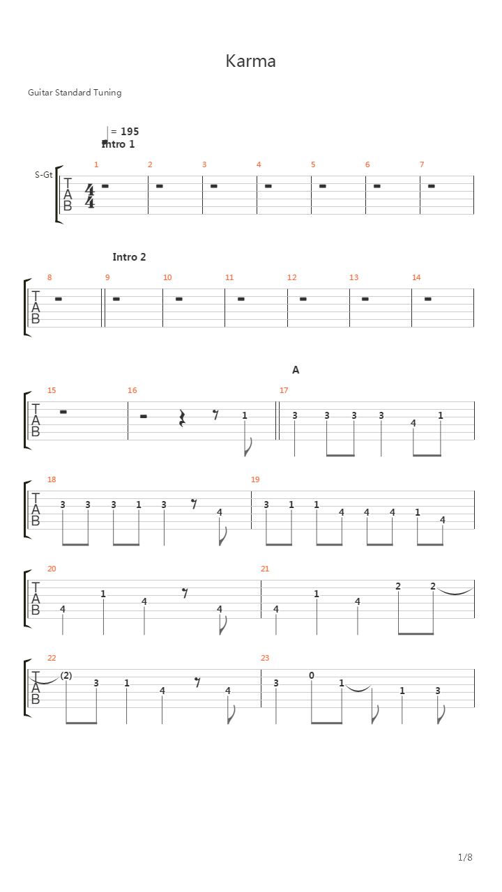 Karma吉他谱